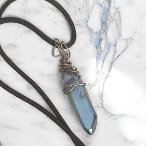 5 For $25💫Wrapped Smoke Blue Quartz Pendant